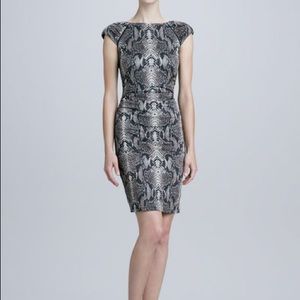 Snakeskin pattern fitted dress